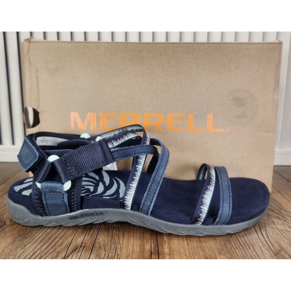 Merrell Terrain 3 Cush Slide Women's Sandals NAVY Strappy Hiking 10 W NEW
